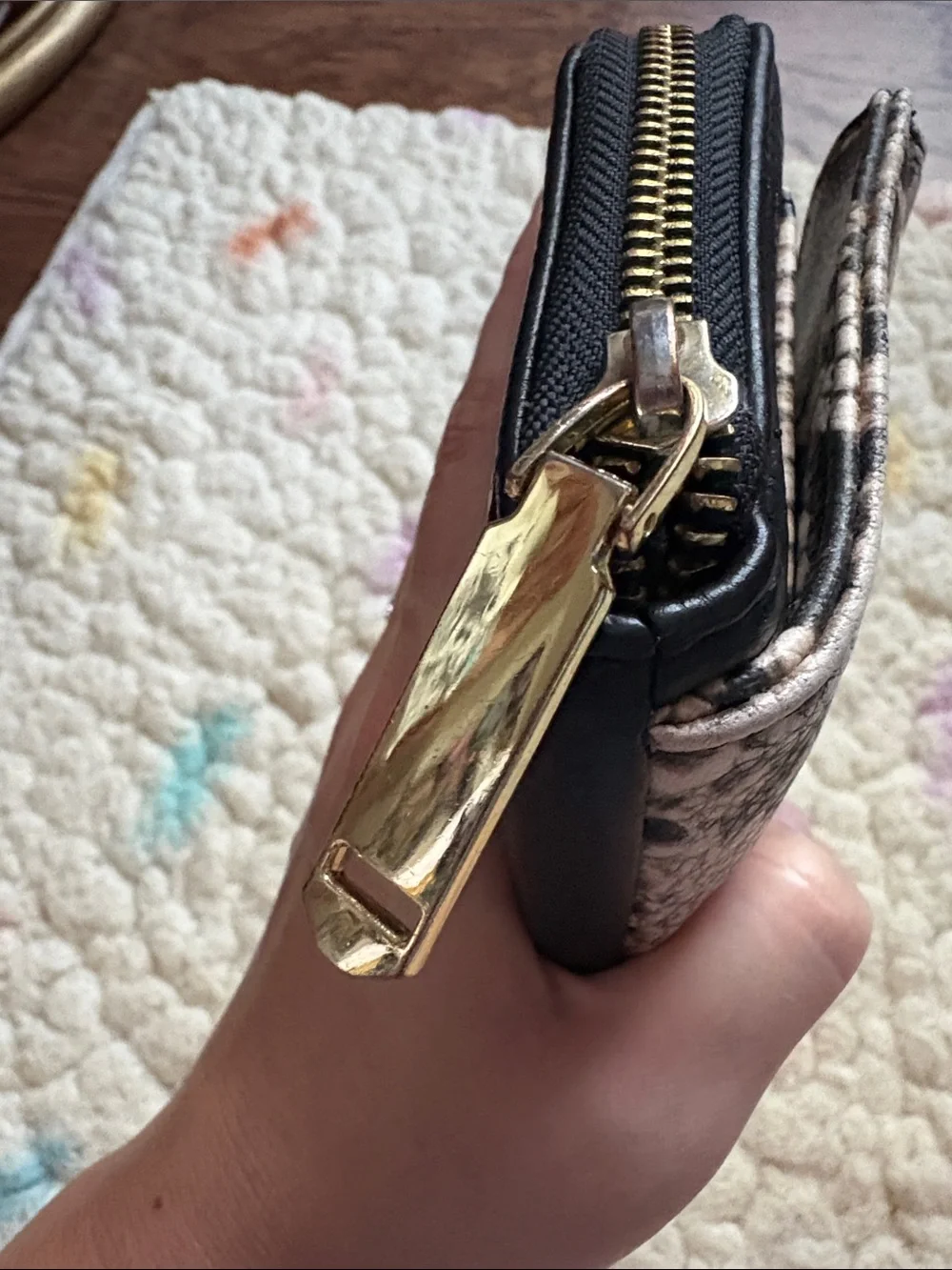 Enzo Angiolini Snake Print Zip Wallet